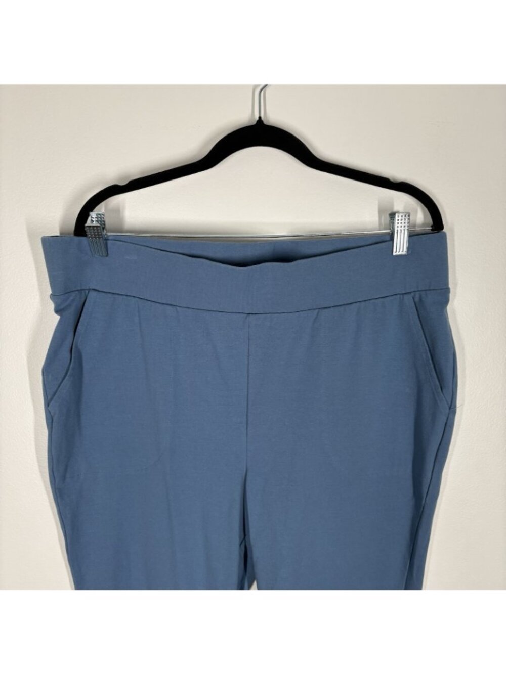 Denim & Co. Women 1X Blue Pockets Comfort Duo Stretch Legging With Lace Detail - Picture 7 of 14